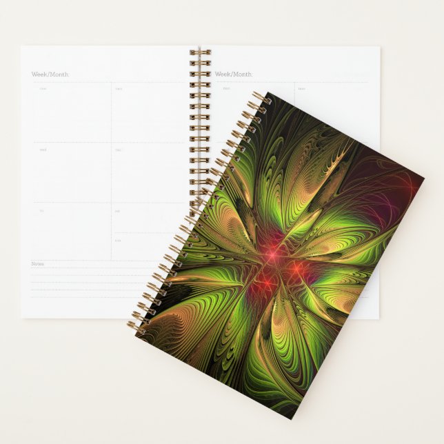 Soft and tenderness fractal fantasy flower planner (Display)