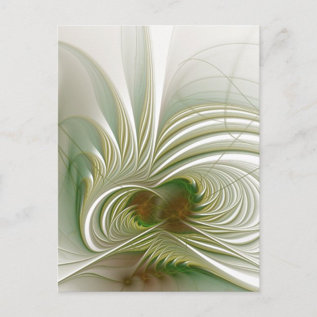 Soft and tenderness fractal fantasy flower postcard (Front)