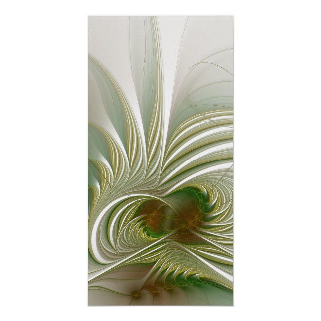 Soft and tenderness fractal fantasy flower poster (Front)