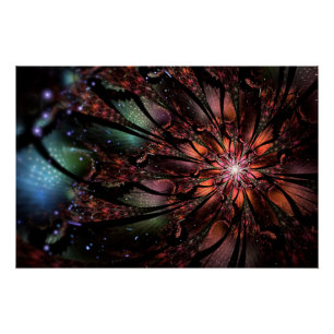 Soft and tenderness fractal fantasy flower  poster