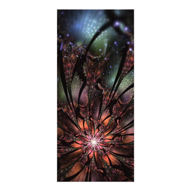 Soft and tenderness fractal fantasy flower   rack card (Front)