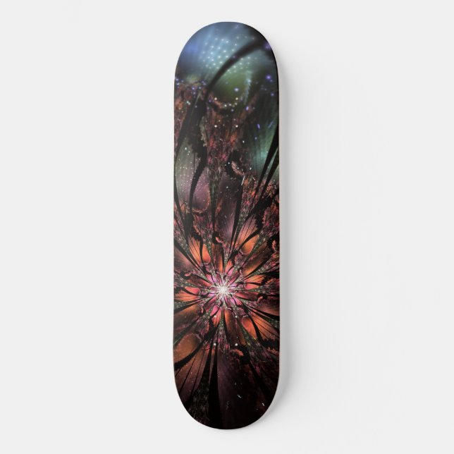 Soft and tenderness fractal fantasy flower   skateboard (Front)