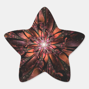 Soft and tenderness fractal fantasy flower star sticker