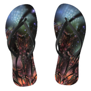 Soft and tenderness fractal fantasy flower thongs