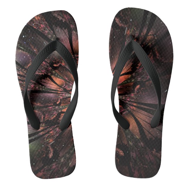 Soft and tenderness fractal fantasy flower thongs (Footbed)