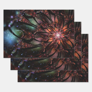 Soft and tenderness fractal fantasy flower wrapping paper sheet