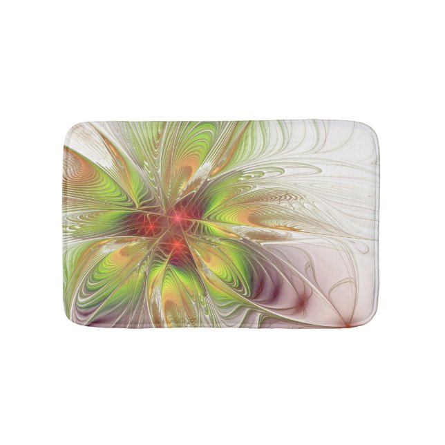 Soft and tenderness fractal fantasy flowers bath mat (Front)