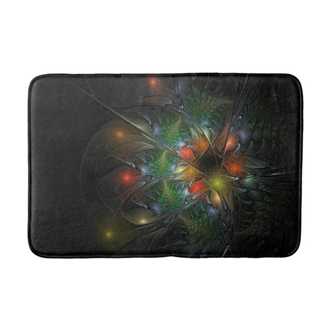 Soft and tenderness fractal fantasy flowers bath mat (Front)