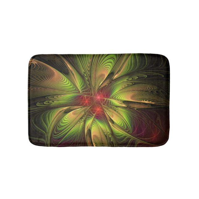 Soft and tenderness fractal fantasy flowers bath mat (Front)