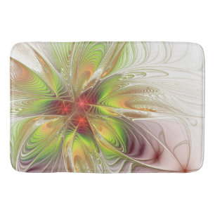Soft and tenderness fractal fantasy flowers bath mat