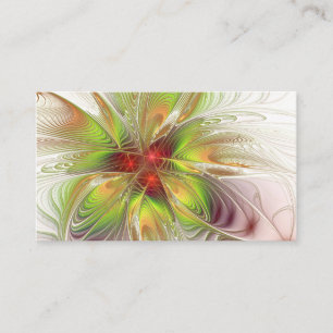 Soft and tenderness fractal fantasy flowers business card