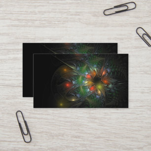 Soft and tenderness fractal fantasy flowers business card