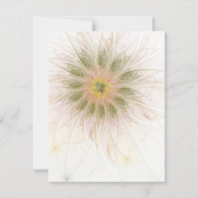 Soft and tenderness fractal fantasy flowers  card (Front)