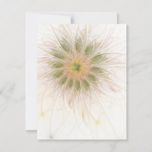 Soft and tenderness fractal fantasy flowers card