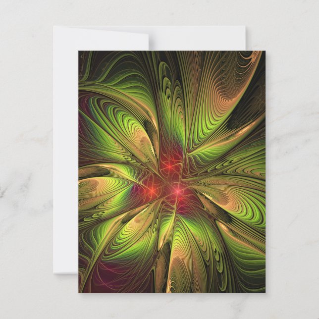 Soft and tenderness fractal fantasy flowers card (Front)