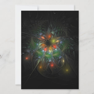 Soft and tenderness fractal fantasy flowers card