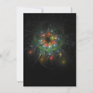 Soft and tenderness fractal fantasy flowers card