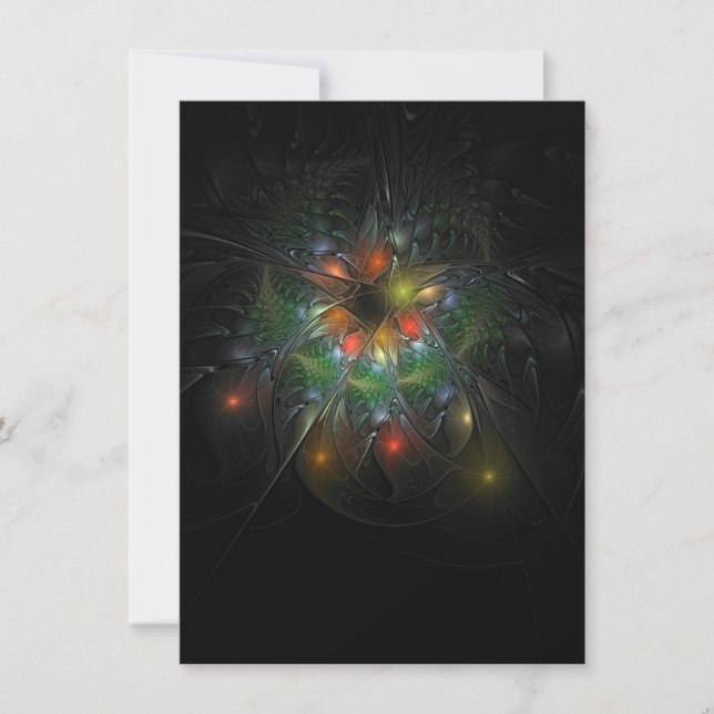 Soft and tenderness fractal fantasy flowers card (Front)