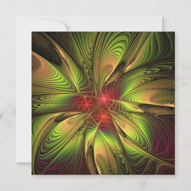 Soft and tenderness fractal fantasy flowers card (Front)