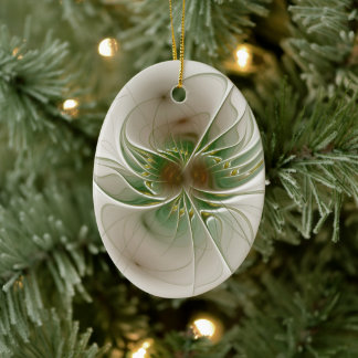 Soft and tenderness fractal fantasy flowers ceramic ornament