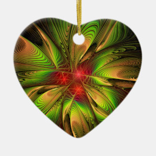 Soft and tenderness fractal fantasy flowers ceramic ornament