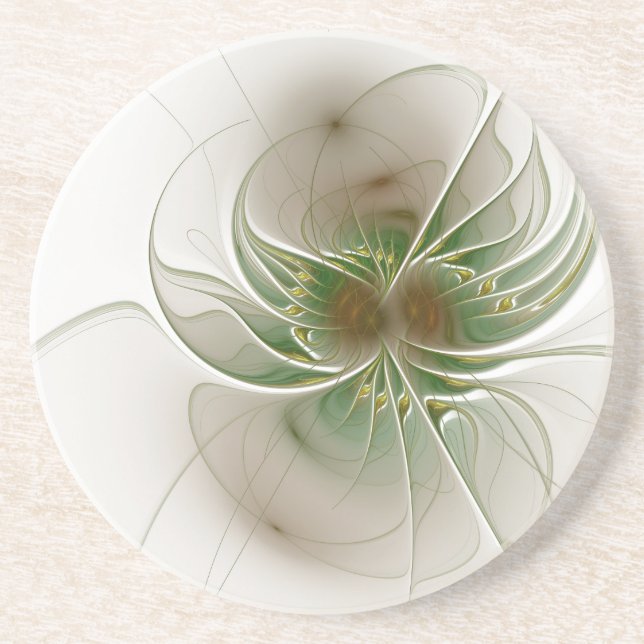 Soft and tenderness fractal fantasy flowers  coaster (Front)