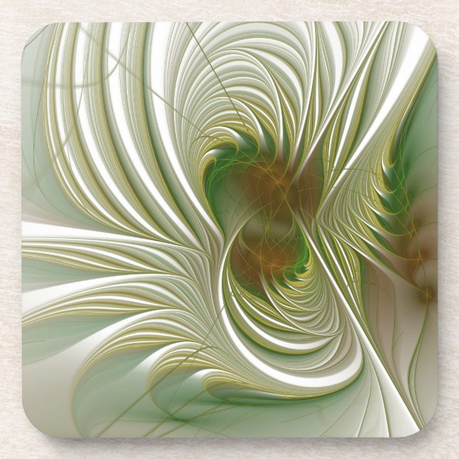 Soft and tenderness fractal fantasy flowers coaster (Front)