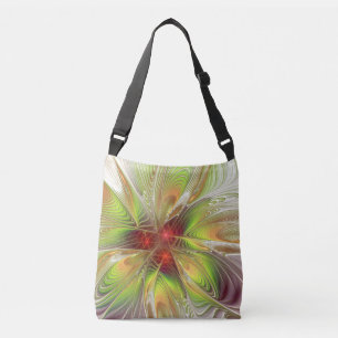 Soft and tenderness fractal fantasy flowers  crossbody bag