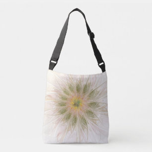 Soft and tenderness fractal fantasy flowers crossbody bag