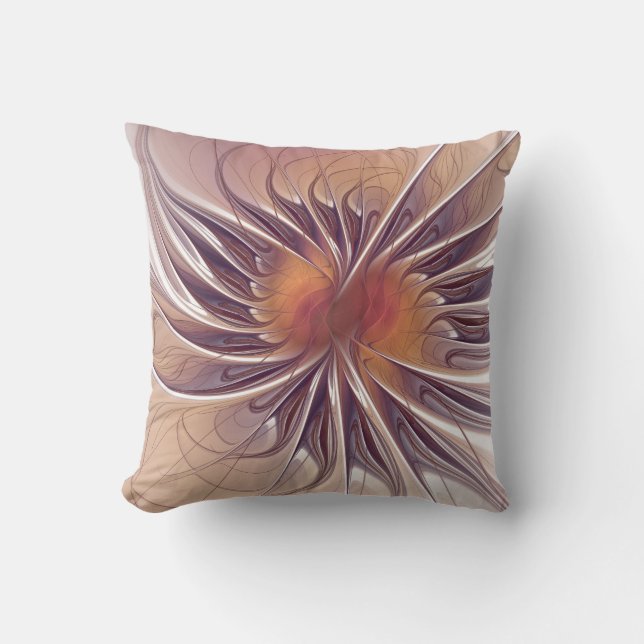 Soft and tenderness fractal fantasy flowers cushion (Front)