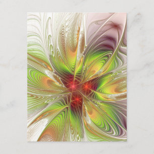 Soft and tenderness fractal fantasy flowers enclosure card