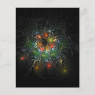 Soft and tenderness fractal fantasy flowers flyer