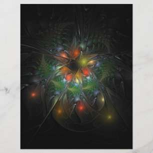 Soft and tenderness fractal fantasy flowers flyer