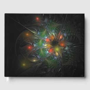 Soft and tenderness fractal fantasy flowers guest book