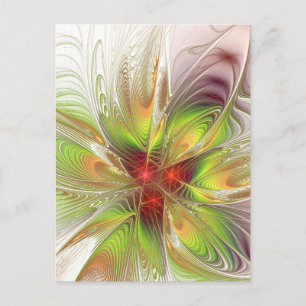 Soft and tenderness fractal fantasy flowers holiday postcard