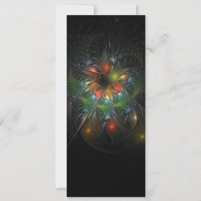 Soft and tenderness fractal fantasy flowers invitation (Front)