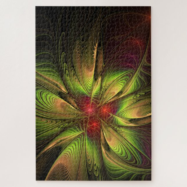 Soft and tenderness fractal fantasy flowers jigsaw puzzle (Vertical)
