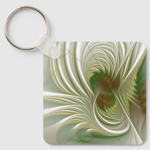 Soft and tenderness fractal fantasy flowers key ring
