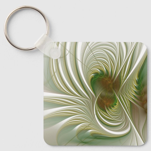 Soft and tenderness fractal fantasy flowers   key ring (Front)