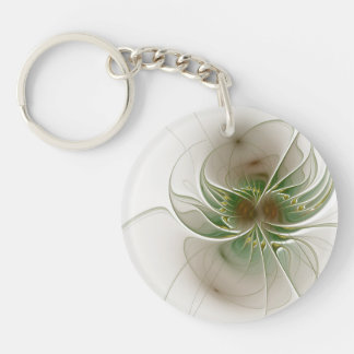 Soft and tenderness fractal fantasy flowers key ring