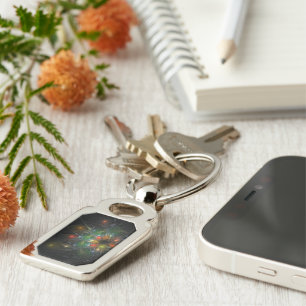 Soft and tenderness fractal fantasy flowers key ring