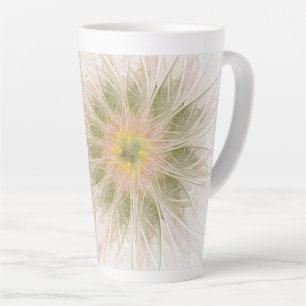 Soft and tenderness fractal fantasy flowers latte mug