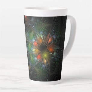 Soft and tenderness fractal fantasy flowers latte mug