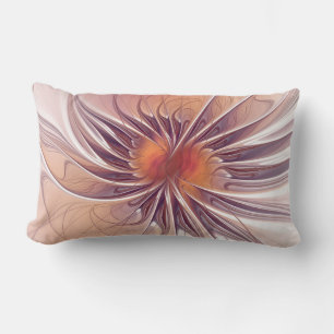 Soft and tenderness fractal fantasy flowers lumbar cushion