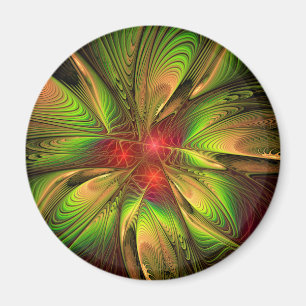Soft and tenderness fractal fantasy flowers magnet