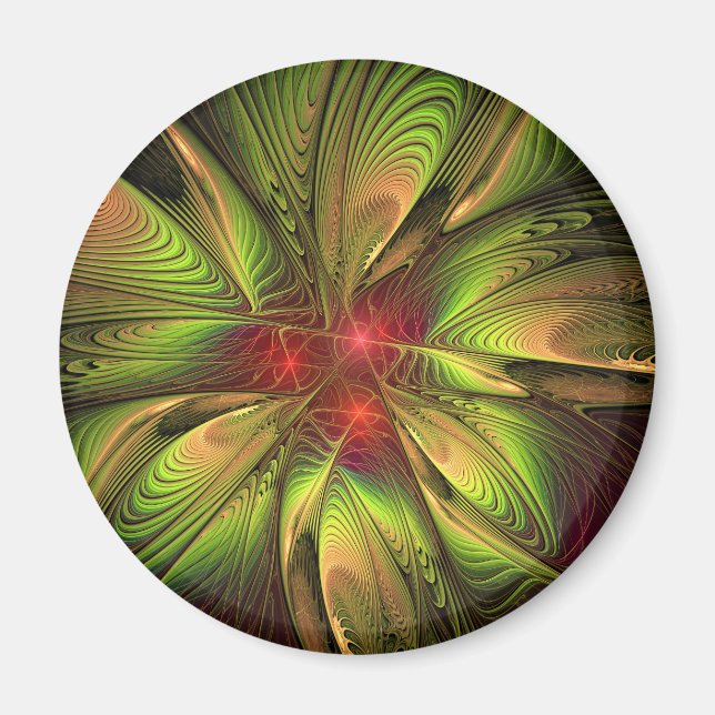 Soft and tenderness fractal fantasy flowers  magnet (Front)