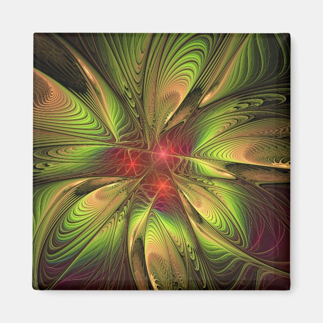 Soft and tenderness fractal fantasy flowers magnet (Front)