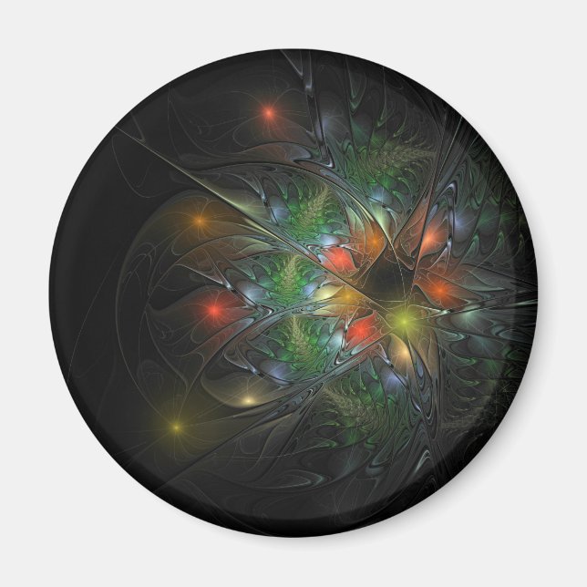 Soft and tenderness fractal fantasy flowers  magnet (Front)