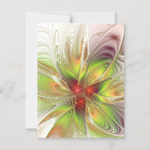 Soft and tenderness fractal fantasy flowers metal  magnetic invitation