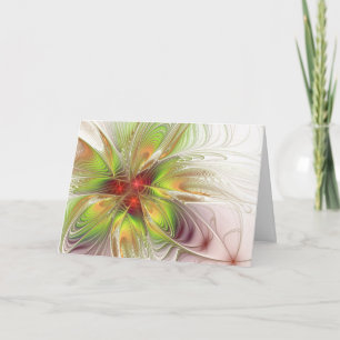 Soft and tenderness fractal fantasy flowers note card